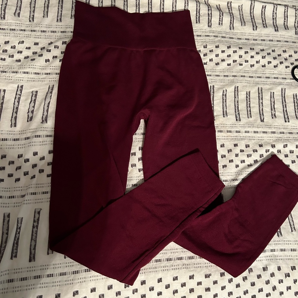 Dark Red Insulated Leggings